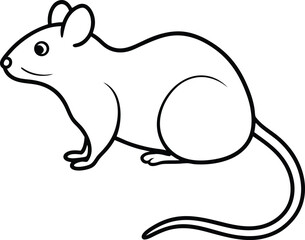 vector illustration of a black mouse