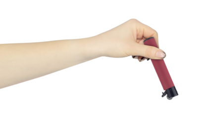 lighter in hand isolated from background, concept to pass or throw away	