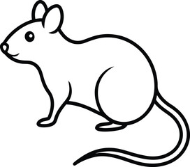 vector illustration of a black mouse