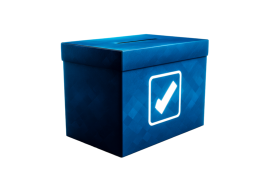 Voting box with transparent background for election graphics