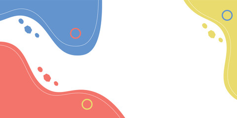 Wavey Pastel Abstract Background Red Blue Yellow Vectorart