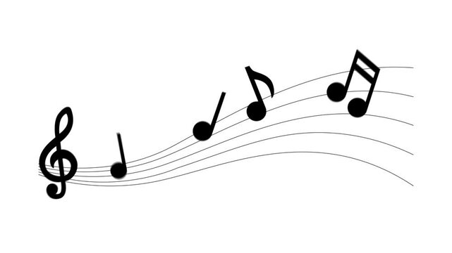 animation note musical isolated on white background