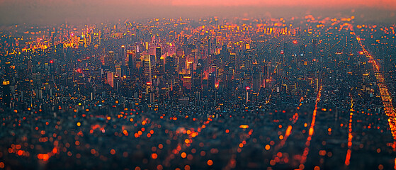 Fototapeta premium Urban Lightscape