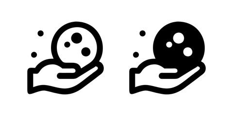 Vector icon set depicting snowballs, perfect for winter and play designs.