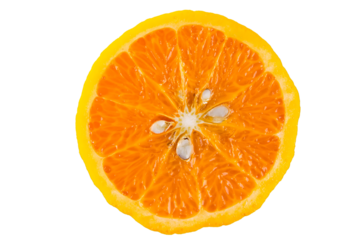 fresh orange sliced isolated on white, transparent background. png image