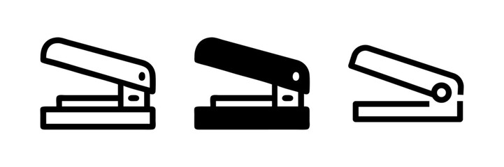 Vector icon set featuring staplers, perfect for office and stationery designs.
