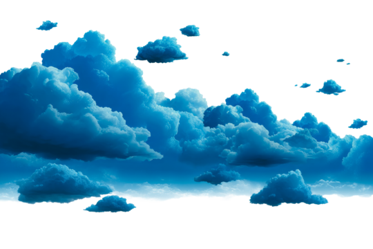 Dramatic blue clouds floating in a clear sky