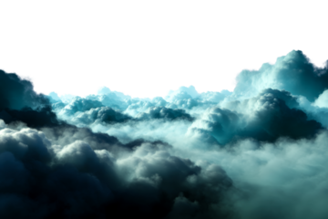 Majestic clouds swirl in a tranquil sky at dusk