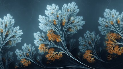 Obraz premium There is a surreal quality with a mix of blues, oranges, and other hues