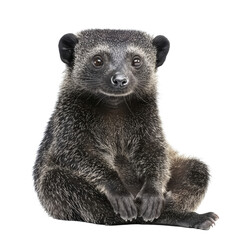 Fototapeta premium Binturong Sitting Isolated on White Background in High Fidelity Style