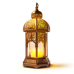 Golden Ramadan Lantern Glowing Warmly Peaceful Festive Light