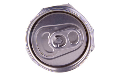 crumpled empty blank soda can isolated on white, transparent background. png image