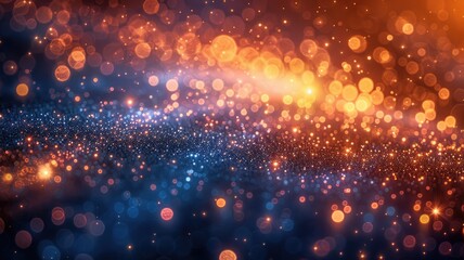 Fototapeta premium Abstract picture vibrant particle scatter around create seamless pattern with beautiful color background. Modern style wave texture from of blue and gold color perfect for background design. AIG53.