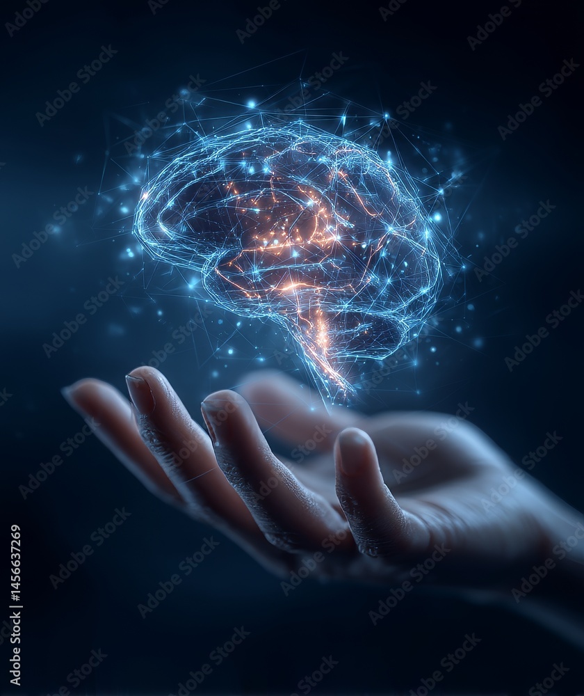 Poster the idea of cloud computing technology is conveyed through an image of a businessman's hand holding 