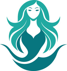 Serene Mermaid mascot logo