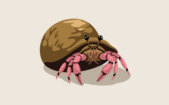 brown shell crab with pink claws clip art preview