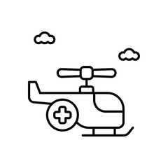 Rescue Helicopter vector icons stock illustration
