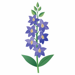 Minimal Delphinium Vector on White