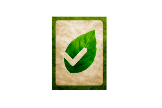 Leaf checkmark symbol representing eco friendly concept