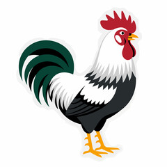 Fototapeta premium Vibrant Rooster Illustration Cheerful Farm Animal Vector Design