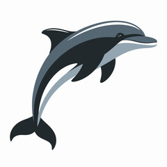 Fototapeta premium Illustration of a Dolphin Leaping Out of the Water