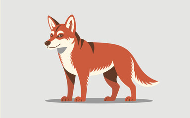 Obraz premium Pixel Art Illustration of a Brown Standing Wolf