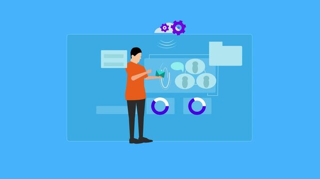 Stay virtual platform for your different work, digital platform concept, 2d  animation video