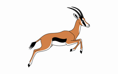 Obraz premium Leaping Gazelle Vector Illustration Wild African Animal Isolated