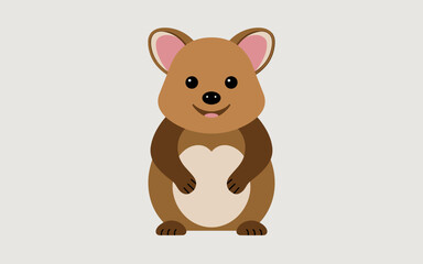 Cute Quokka Illustration Character Adorable Animal Happy Cartoon Design