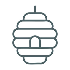 Cartoon beehive in outlined style with minimal vector design.