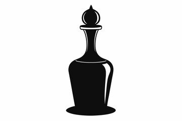 Obraz premium Glass Bottle Stopper Silhouette Vector Illustration
