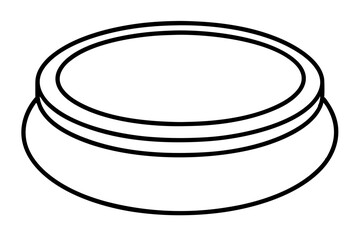 Jar Sealing Ring Line Art Vector Illustration