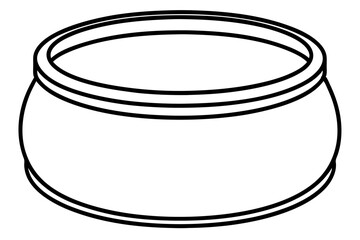 Jar Sealing Ring Line Art Vector Illustration