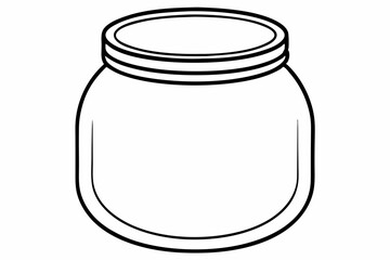 Mason Jar Lid Line Art Vector Illustration