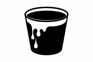 Paint Cup Silhouette Vector Illustration 