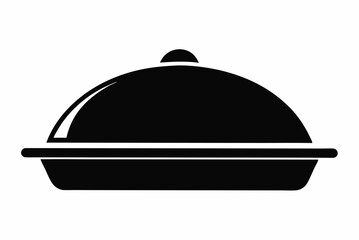 Simple Food Tray Lid Silhouette Vector Illustration