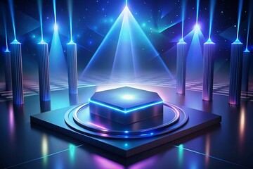 Abstract Neon Stage Futuristic Light & Design