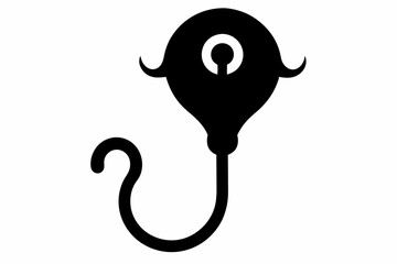 Single Coat Hook Silhouette Vector Illustration 