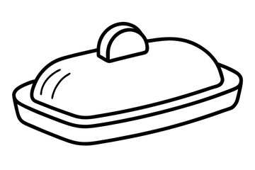 Soap Bar Holder Line Art Vector Illustration