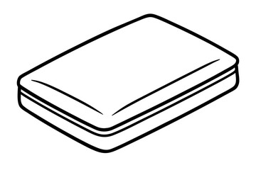 Stamp Pad Case Line Art Vector Illustration