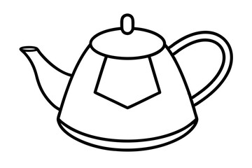 Tea Bag Holder Line Art Vector Illustration