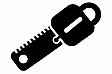 Zipper Pull Tab Silhouette Vector Illustration 