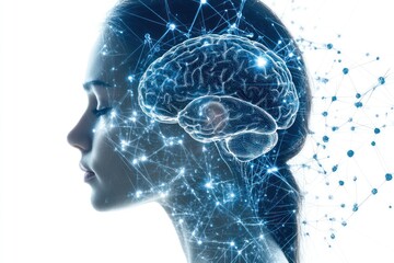 Women's mental health and brain fog concept art