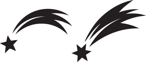shooting star icon, shooting stars vector, star trail illustration, shooting star clipart, star streak graphic, shooting star silhouette, shooting stars design