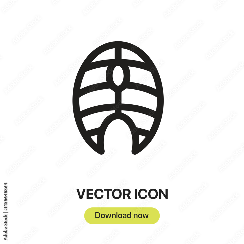 Poster fish icon vector. linear-style sign for mobile concept and web design. fish symbol illustration. pix