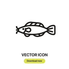 Catfish icon vector. Linear-style sign for mobile concept and web design. Catfish symbol illustration. Pixel vector graphics - Vector.	