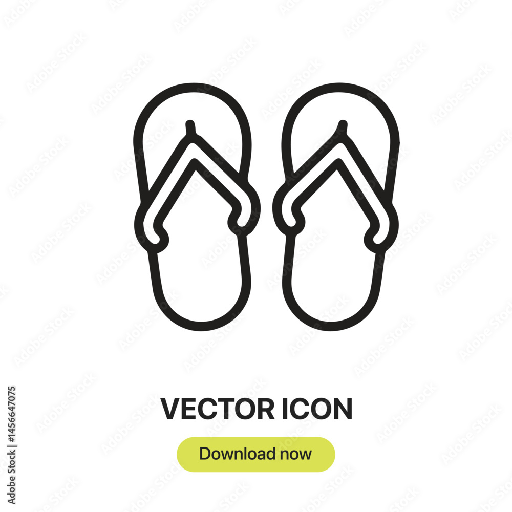 Poster flip flops icon vector. linear-style sign for mobile concept and web design. flip flops symbol illus