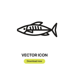 Mackerel icon vector. Linear-style sign for mobile concept and web design. Mackerel symbol illustration. Pixel vector graphics - Vector.	
