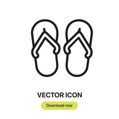 Flip Flops icon vector. Linear-style sign for mobile concept and web design. Flip Flops symbol illustration. Pixel vector graphics - Vector.	
