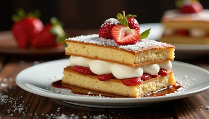 Classic Italian dessert, layered coffee-soaked ladyfingers & mascarpone cream , coffee, creamy